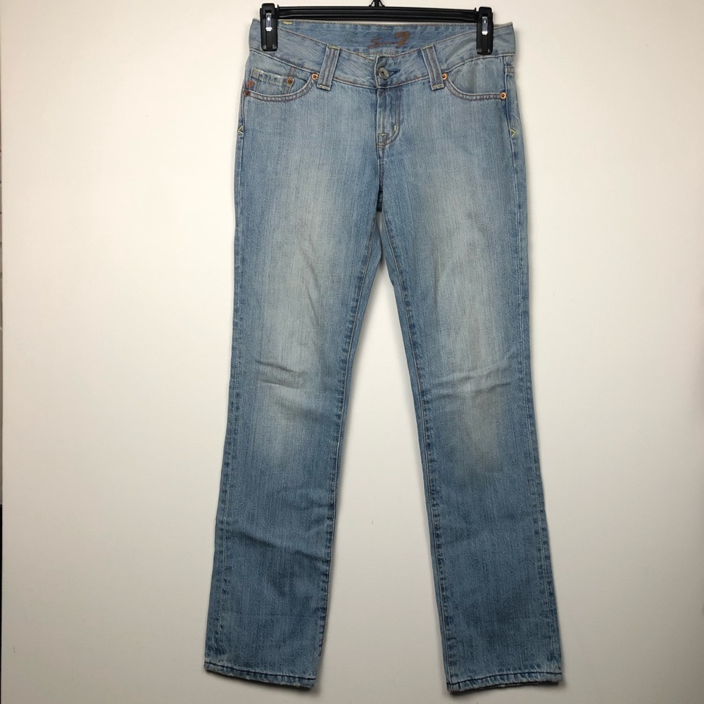 Seven 7 Jeans Womans Light Blue Straight Sz 25